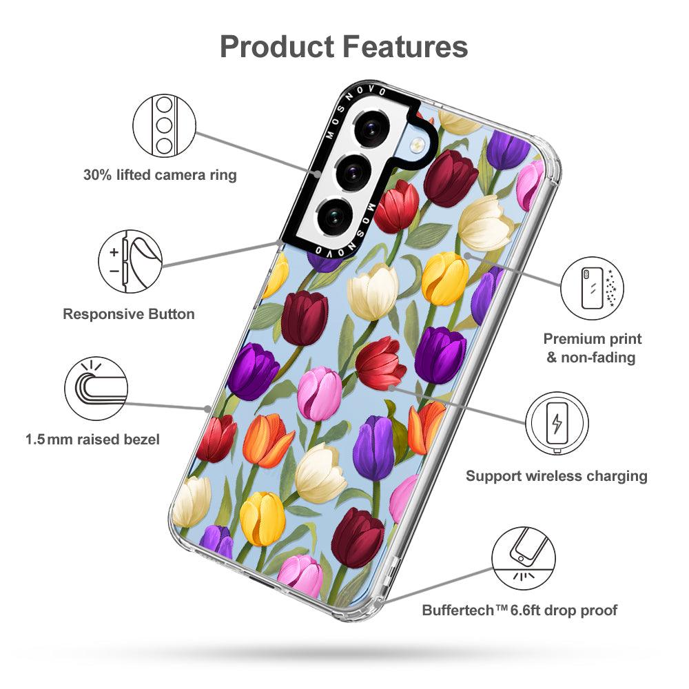 Colorful Tulips Phone Case - Samsung Galaxy S22 Plus Case - MOSNOVO