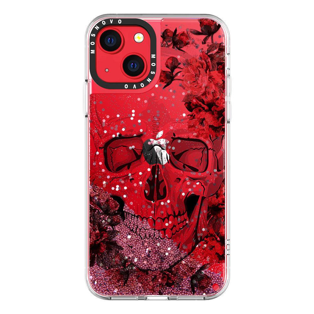 Cool Floral Skull Glitter Phone Case - iPhone 13 Case - MOSNOVO