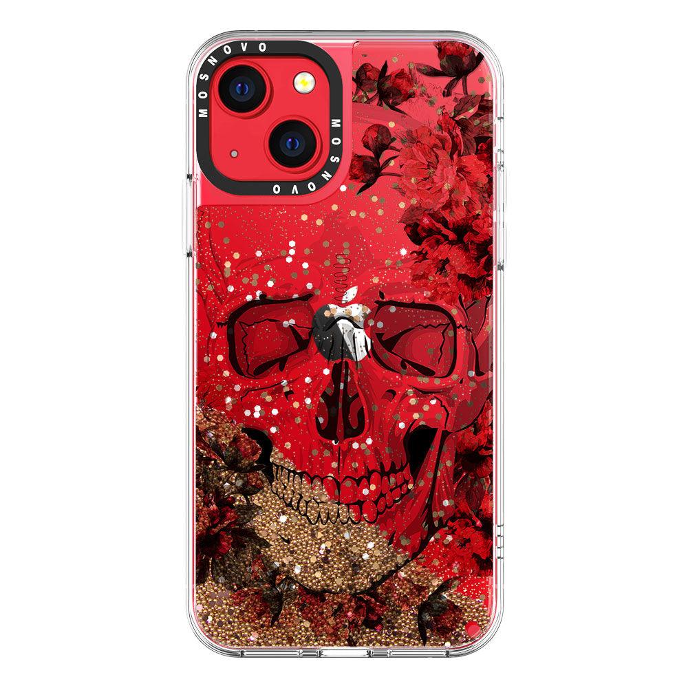 Cool Floral Skull Glitter Phone Case - iPhone 13 Case - MOSNOVO
