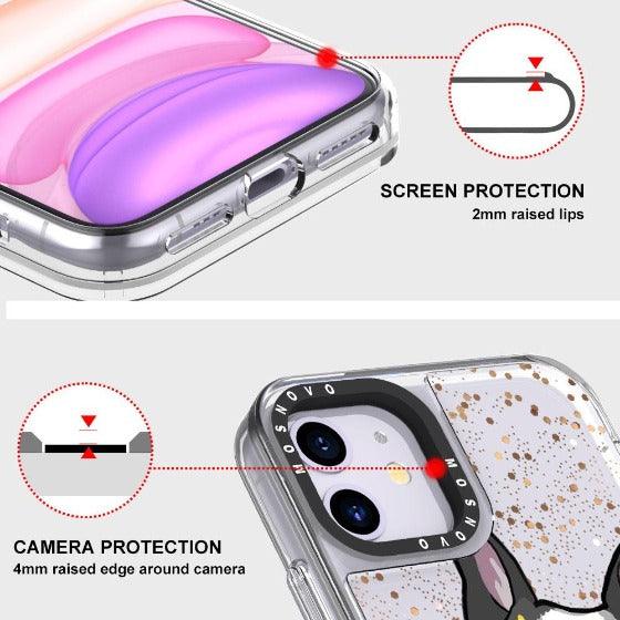 Cool French Bulldog Glitter Phone Case - iPhone 11 Case - MOSNOVO