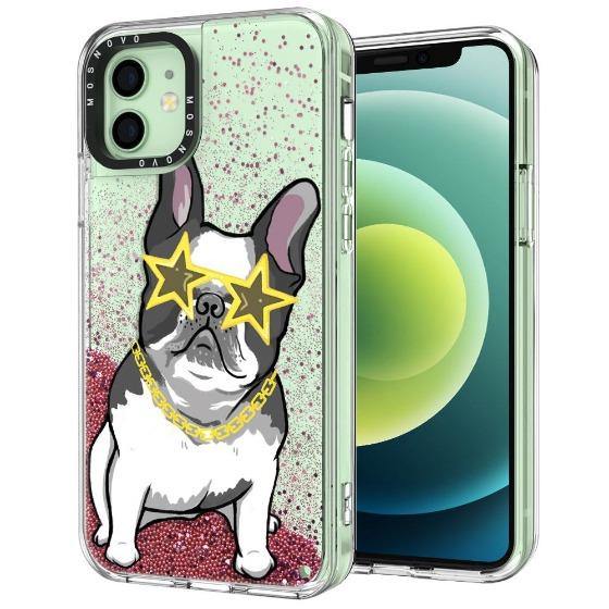 Cool French Bulldog Glitter Phone Case - iPhone 12 Case - MOSNOVO