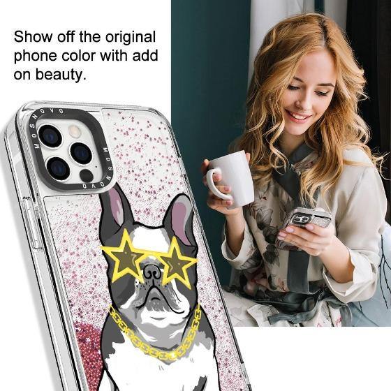 Cool French Bulldog Glitter Phone Case - iPhone 12 Pro Case - MOSNOVO