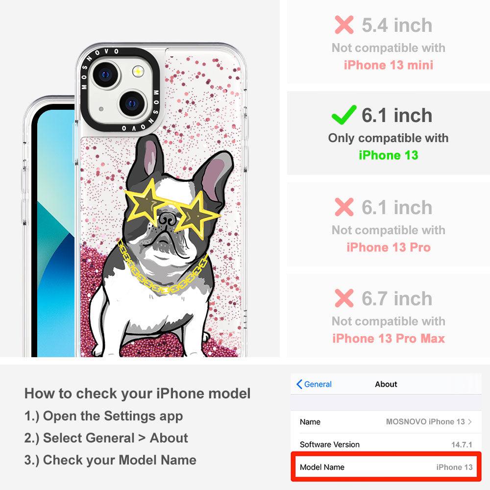Cool French Bulldog Glitter Phone Case - iPhone 13 Case - MOSNOVO