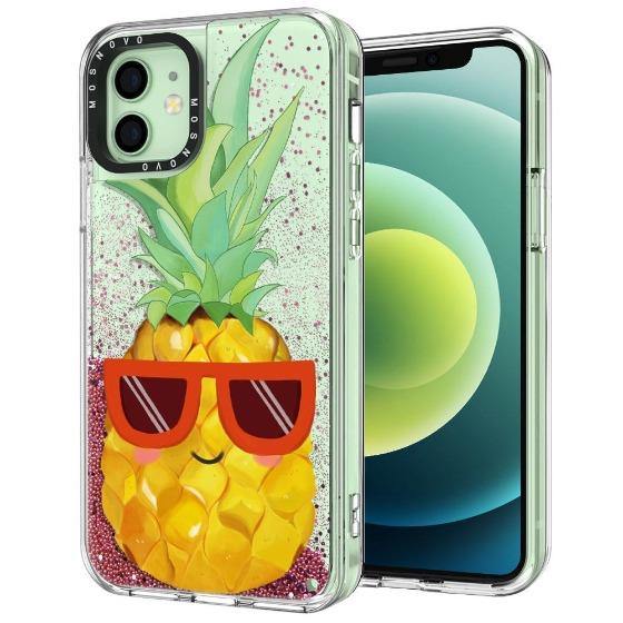 Cool Pineapple Glitter Phone Case - iPhone 12 Mini Case - MOSNOVO