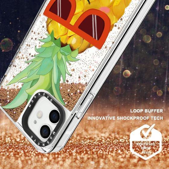 Cool Pineapple Glitter Phone Case - iPhone 12 Mini Case - MOSNOVO