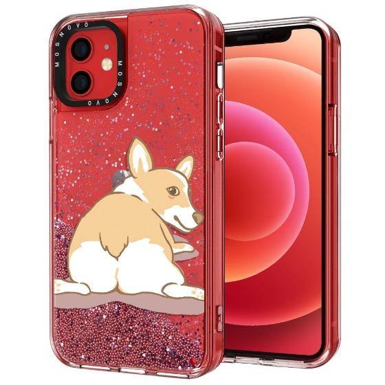 Corgi Dog Glitter Phone Case - iPhone 12 Mini Case - MOSNOVO