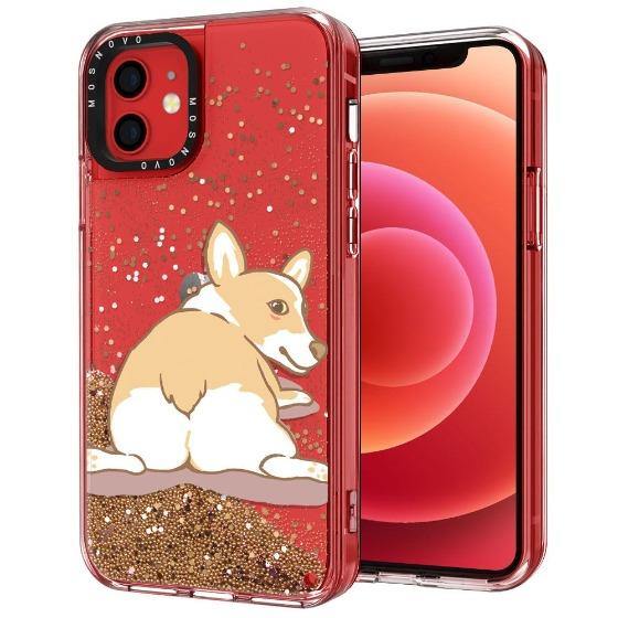 Corgi Dog Glitter Phone Case - iPhone 12 Mini Case - MOSNOVO