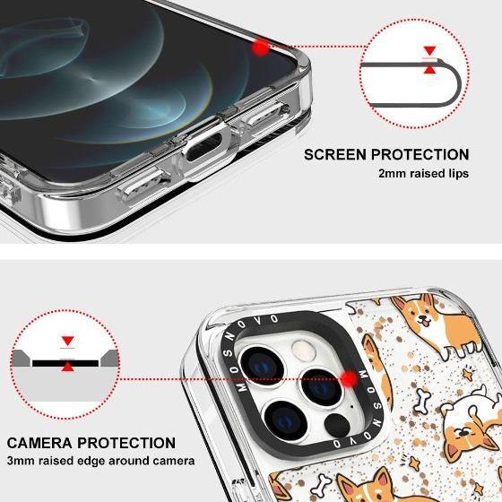 Corgi Glitter Phone Case - iPhone 12 Pro Max Case - MOSNOVO