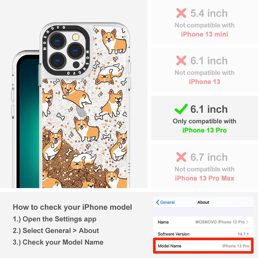 Corgi Glitter Phone Case - iPhone 13 Pro Case - MOSNOVO