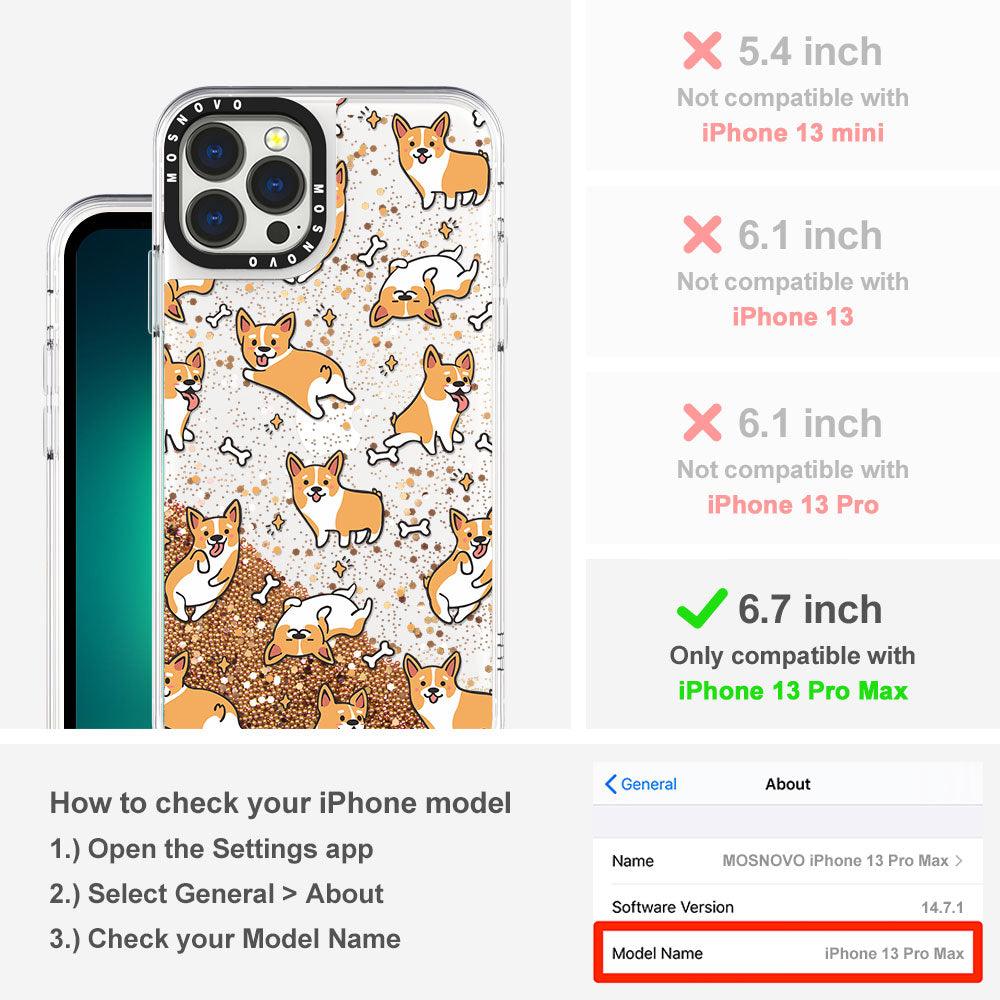 Corgi Glitter Phone Case - iPhone 13 Pro Max Case - MOSNOVO