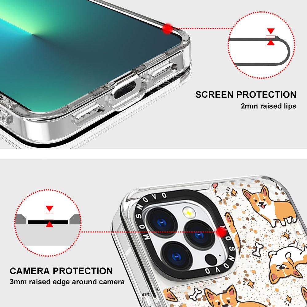 Corgi Glitter Phone Case - iPhone 13 Pro Max Case - MOSNOVO