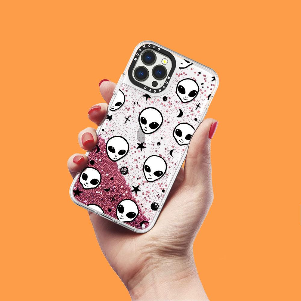 Cute Alien Glitter Phone Case - iPhone 13 Pro Max Case - MOSNOVO