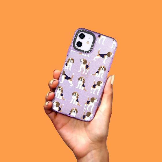 Cute Beagles Glitter Phone Case - iPhone 11 Case - MOSNOVO