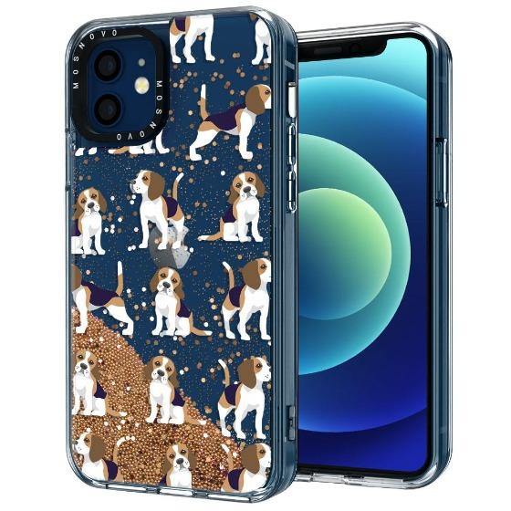 Cute Beagles Glitter Phone Case - iPhone 12 Case - MOSNOVO
