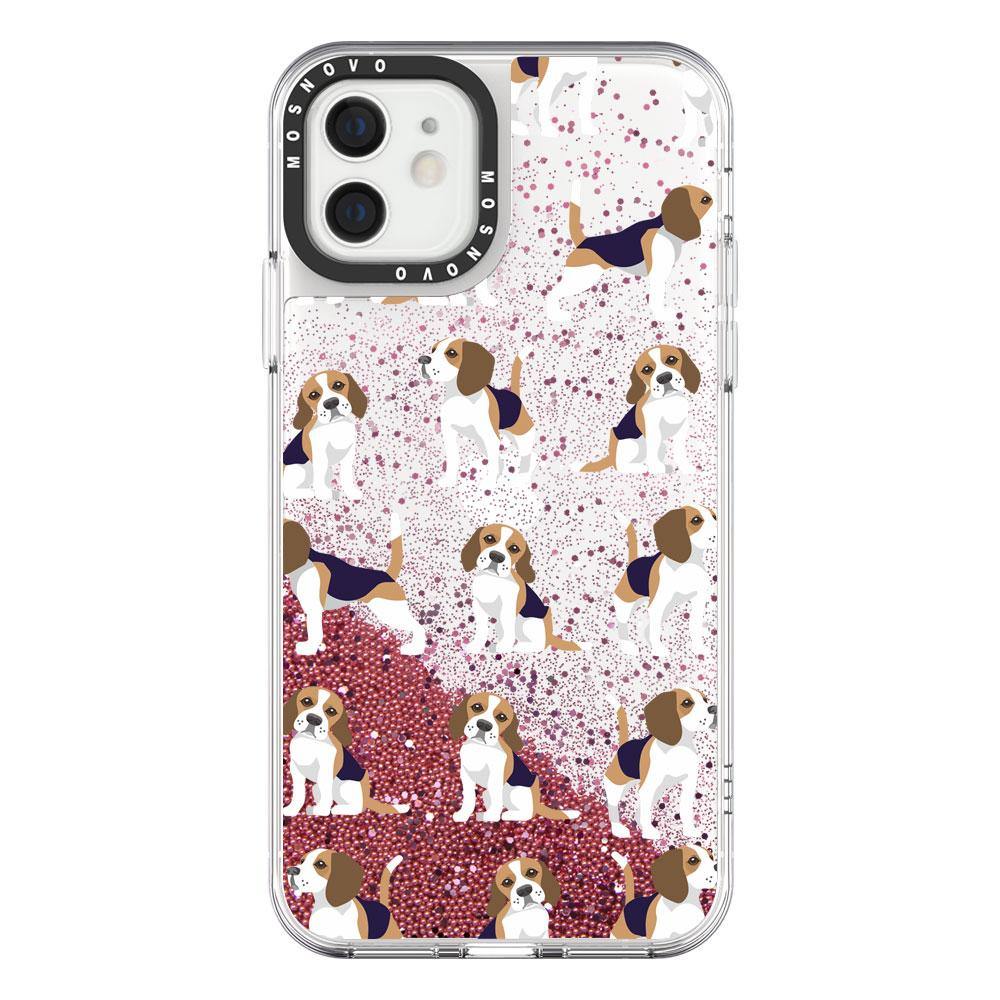 Cute Beagles Glitter Phone Case - iPhone 12 Mini Case - MOSNOVO