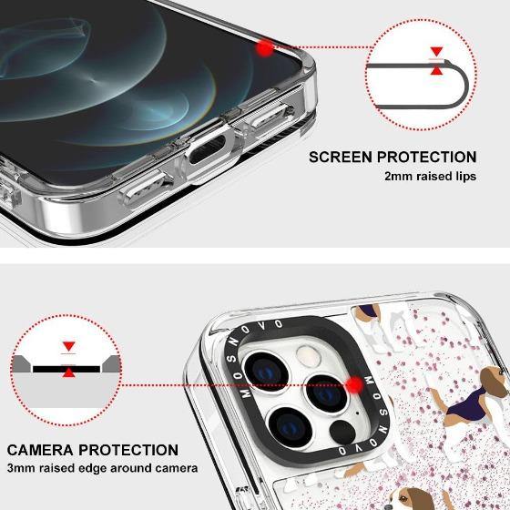 Cute Beagles Glitter Phone Case - iPhone 12 Pro Case - MOSNOVO
