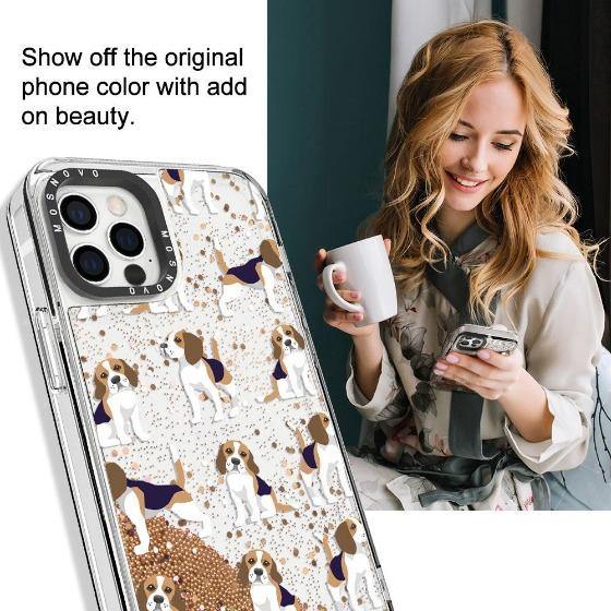 Cute Beagles Glitter Phone Case - iPhone 12 Pro Max Case - MOSNOVO