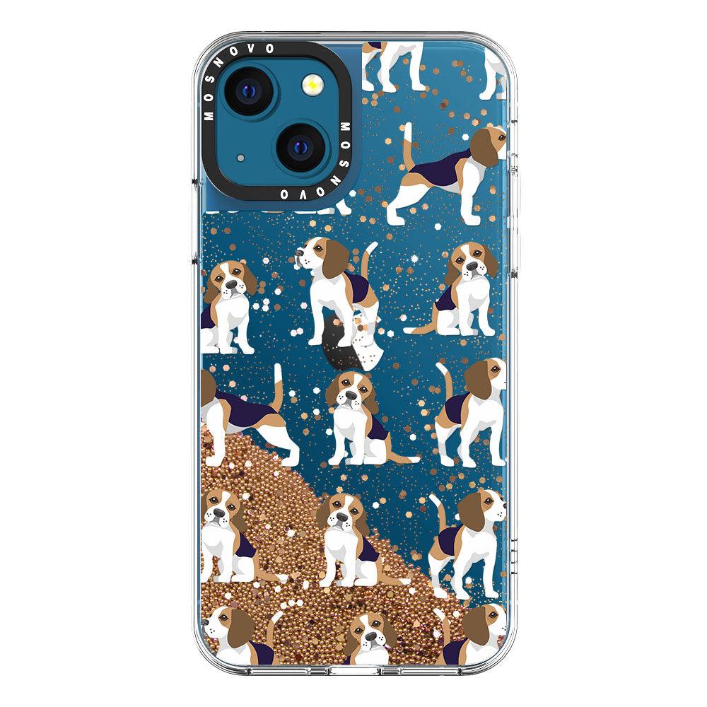 Cute Beagles Glitter Phone Case - iPhone 13 Case - MOSNOVO