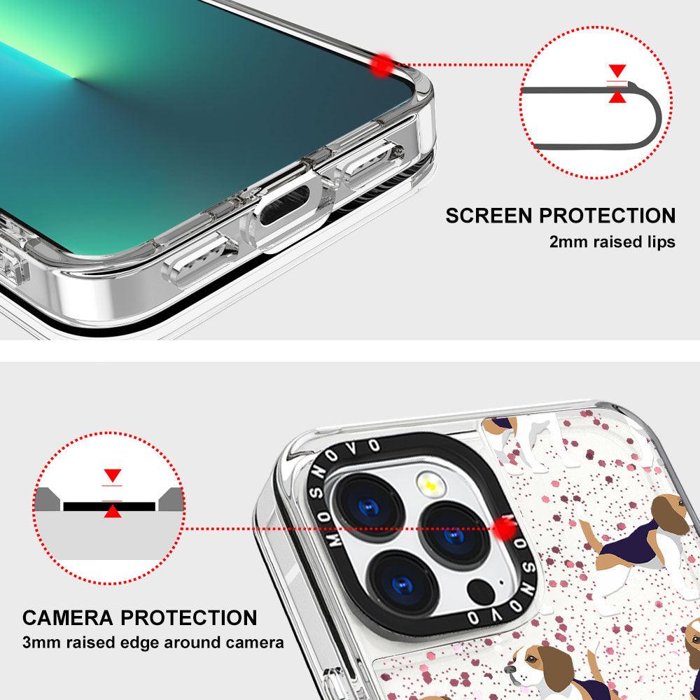 Cute Beagles Glitter Phone Case - iPhone 13 Pro Max Case - MOSNOVO