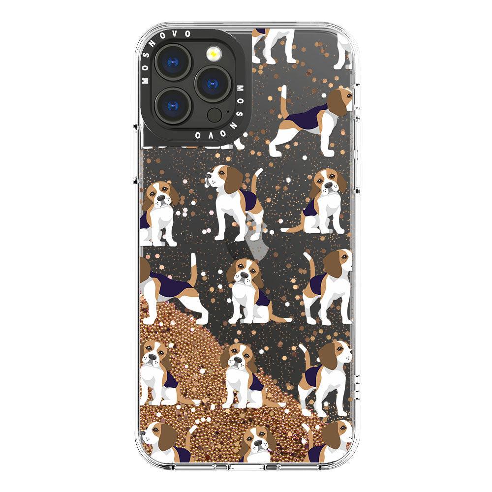 Cute Beagles Glitter Phone Case - iPhone 13 Pro Max Case - MOSNOVO