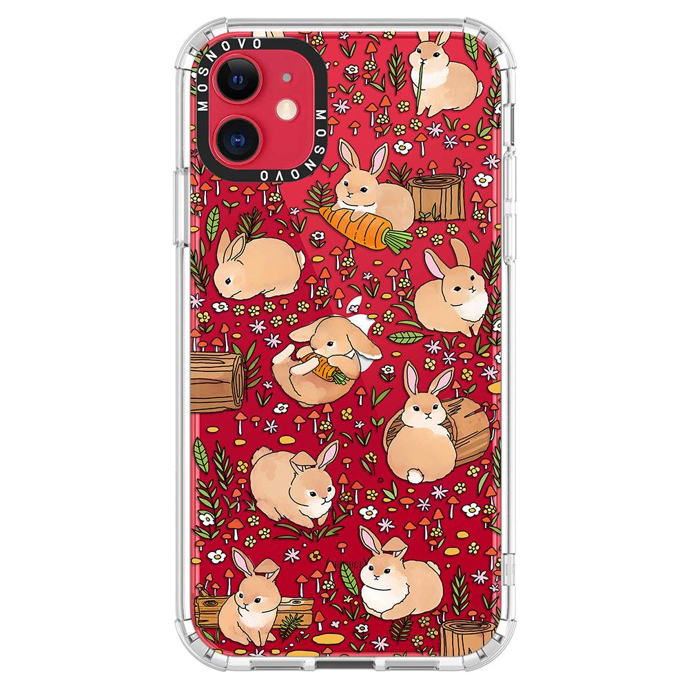 Cute Bunny Garden Phone Case - iPhone 11 Case - MOSNOVO