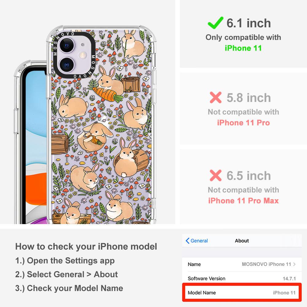 Cute Bunny Garden Phone Case - iPhone 11 Case - MOSNOVO