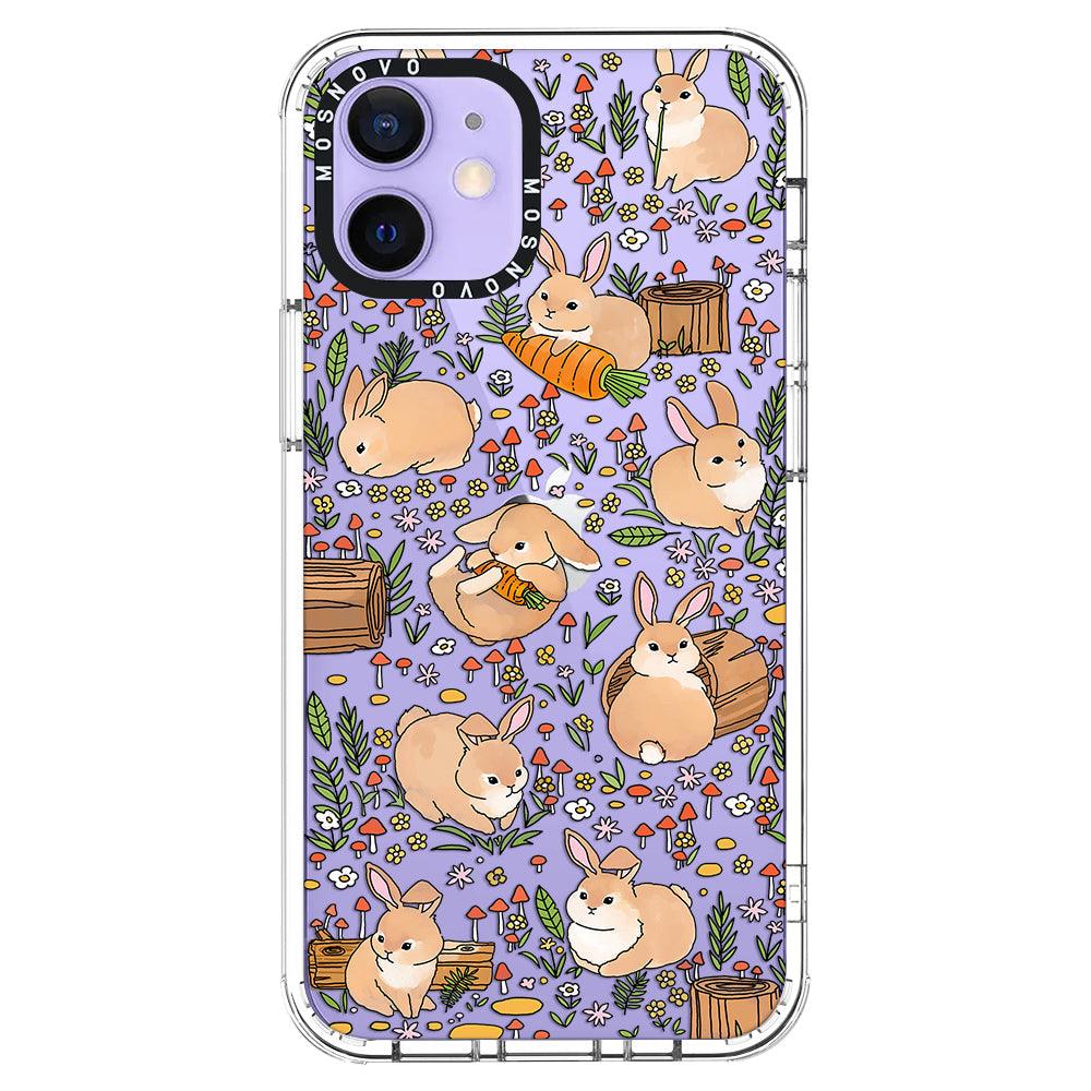 Cute Bunny Garden Phone Case - iPhone 12 Case - MOSNOVO