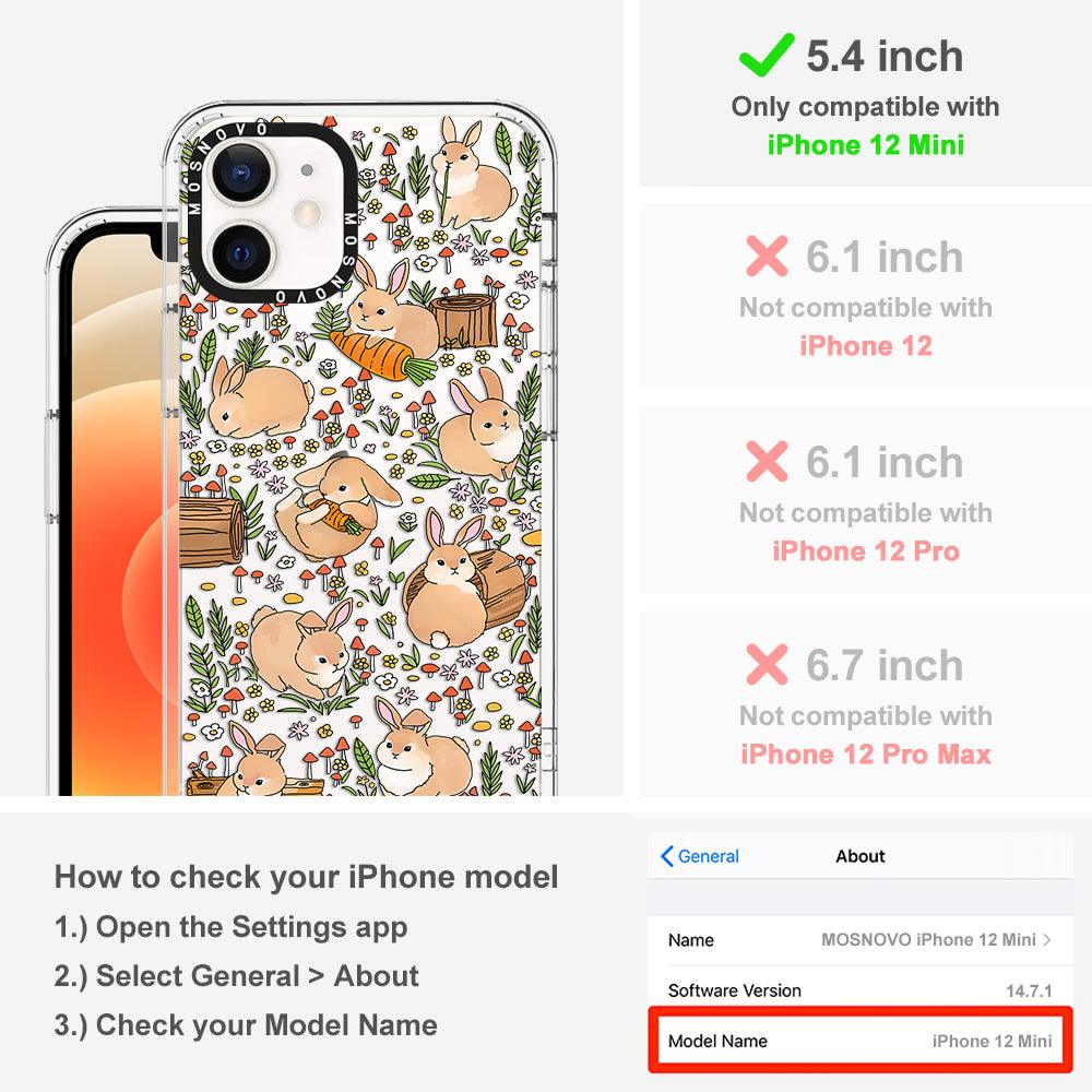 Cute Bunny Garden Phone Case - iPhone 12 Mini Case - MOSNOVO