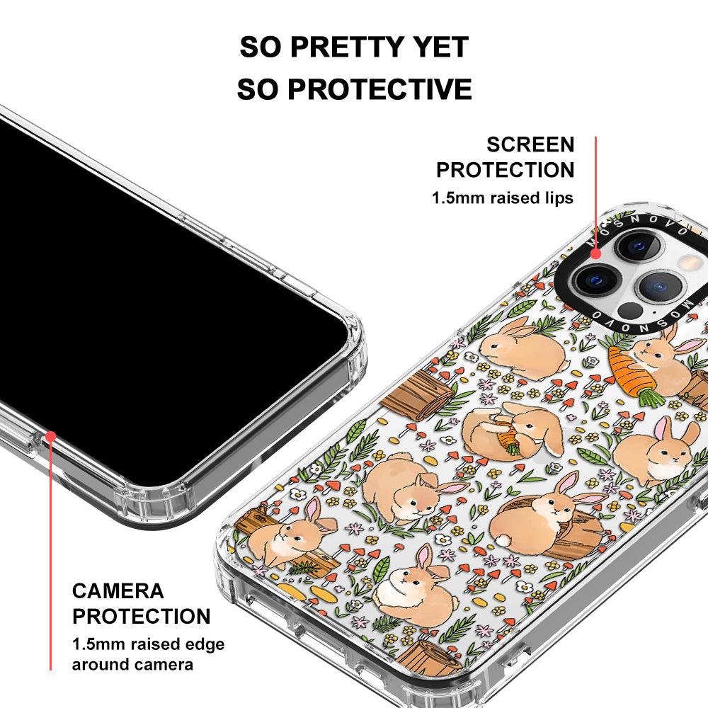 Cute Bunny Garden Phone Case - iPhone 12 Pro Case - MOSNOVO