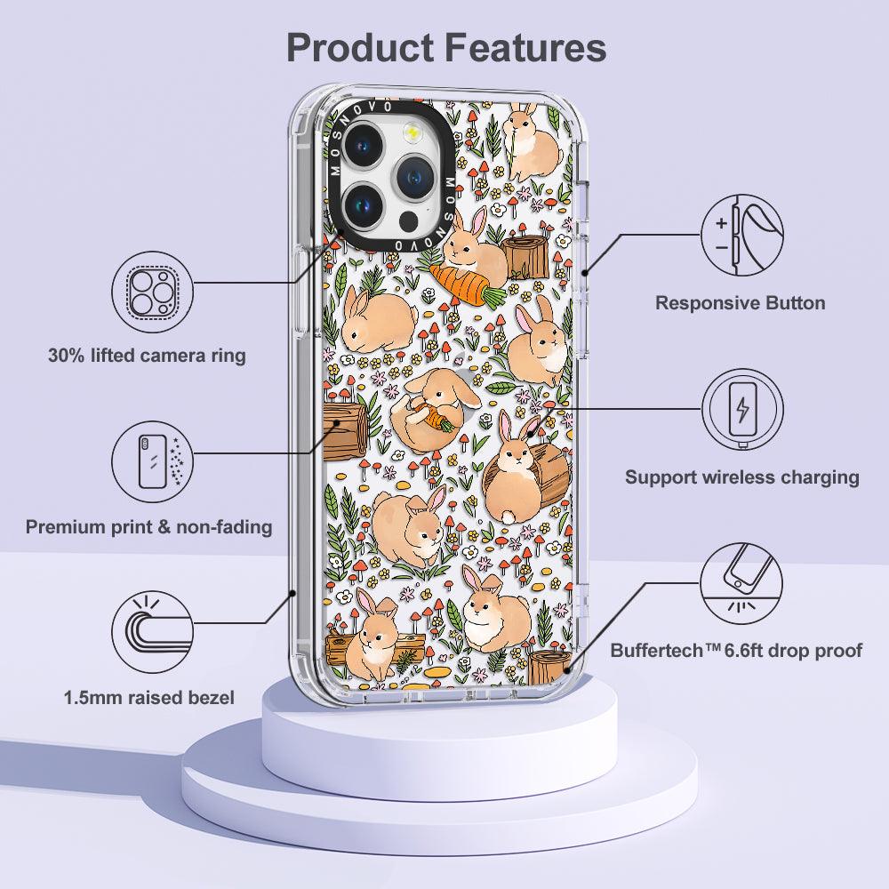 Cute Bunny Garden Phone Case - iPhone 12 Pro Case - MOSNOVO