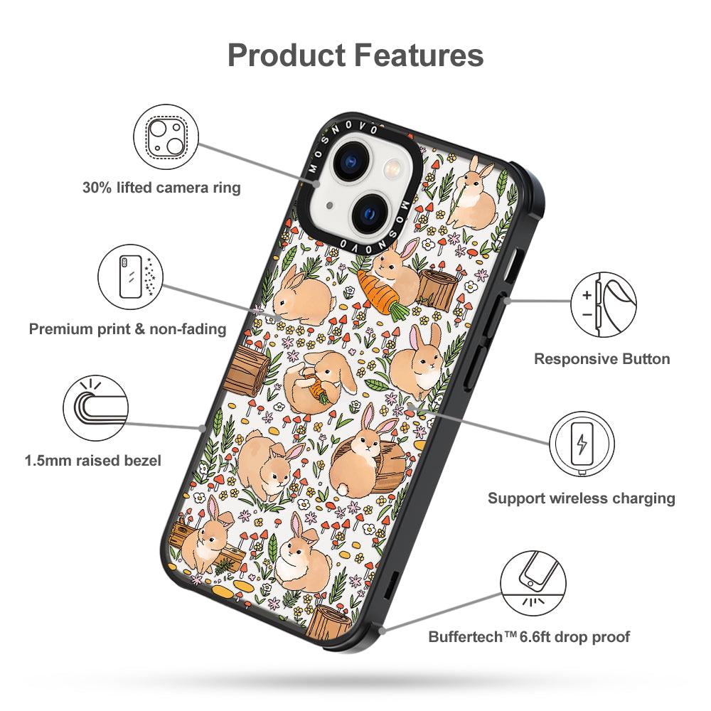 Cute Bunny Garden Phone Case - iPhone 13 Case - MOSNOVO