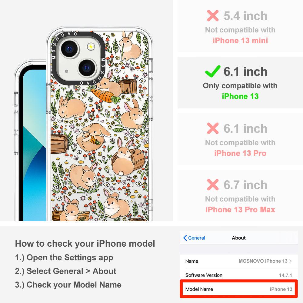 Cute Bunny Garden Phone Case - iPhone 13 Case - MOSNOVO