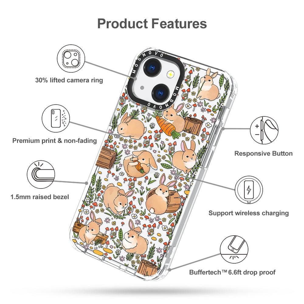 Cute Bunny Garden Phone Case - iPhone 13 Mini Case - MOSNOVO