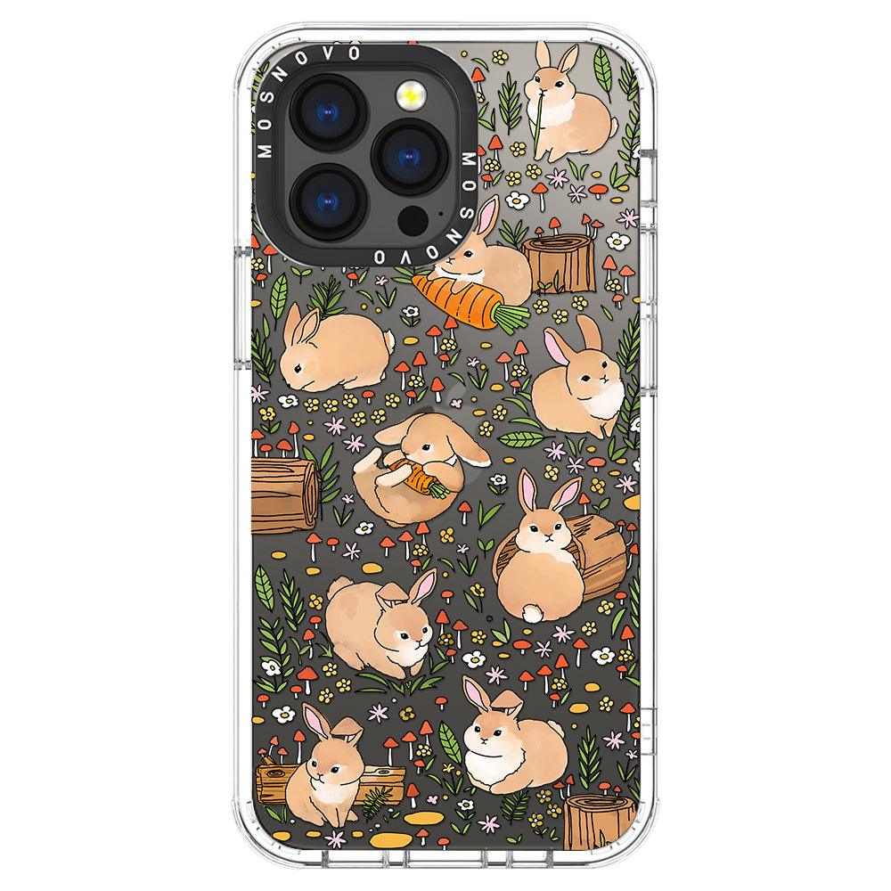 Cute Bunny Garden Phone Case - iPhone 13 Pro Case - MOSNOVO