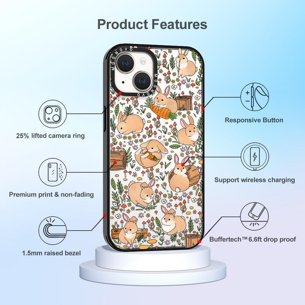 Cute Bunny Garden Phone Case - iPhone 14 Case - MOSNOVO