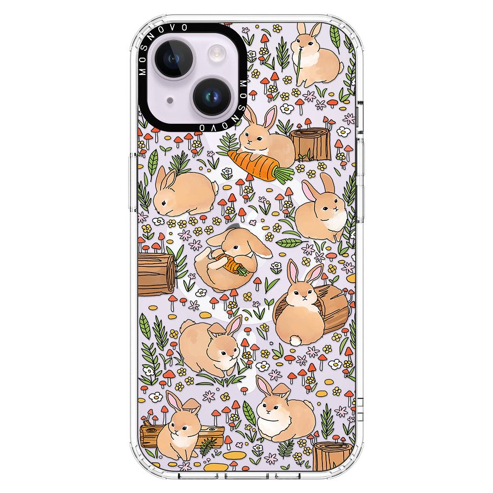 Cute Bunny Garden Phone Case - iPhone 14 Case - MOSNOVO