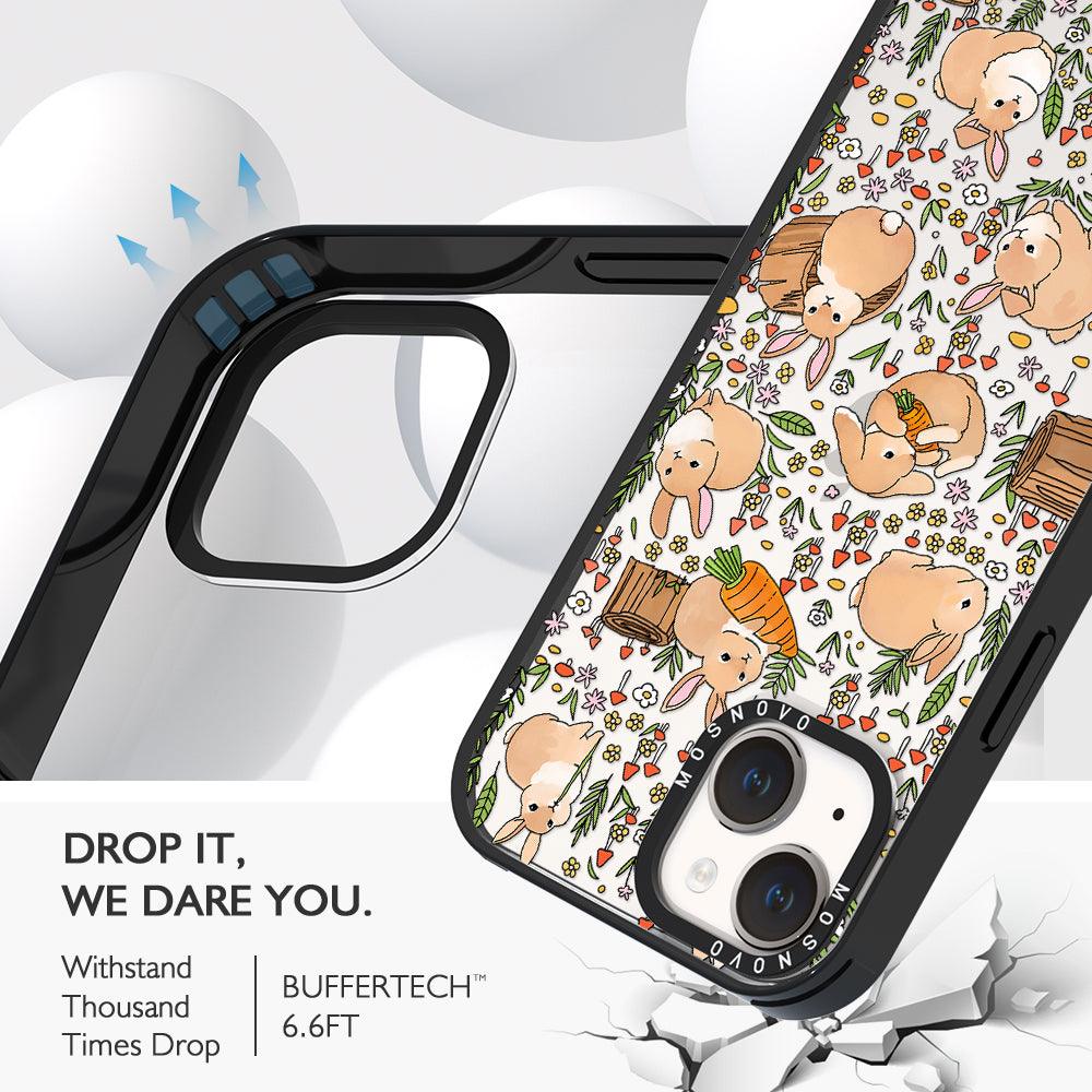 Cute Bunny Garden Phone Case - iPhone 14 Plus Case - MOSNOVO