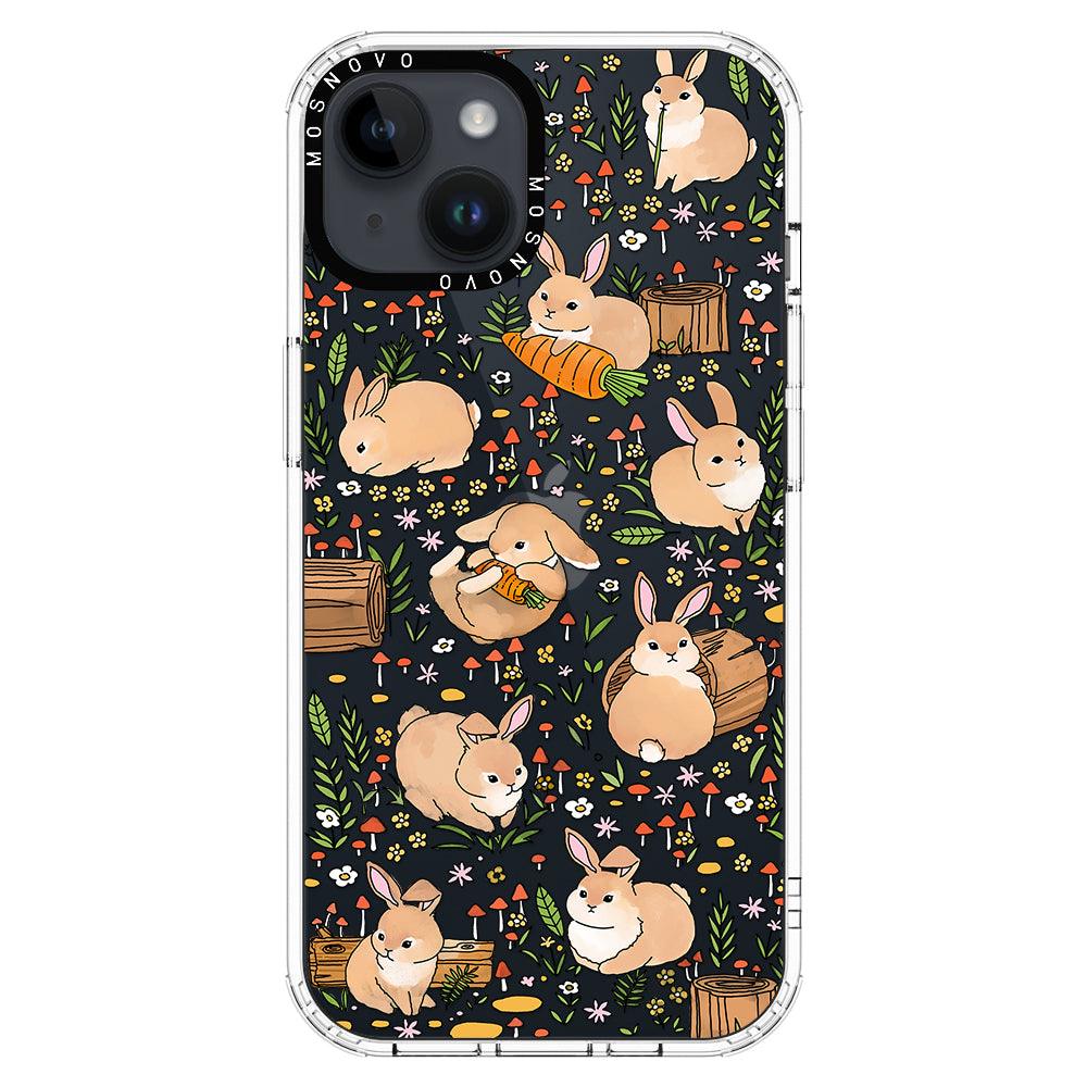 Cute Bunny Garden Phone Case - iPhone 14 Plus Case - MOSNOVO