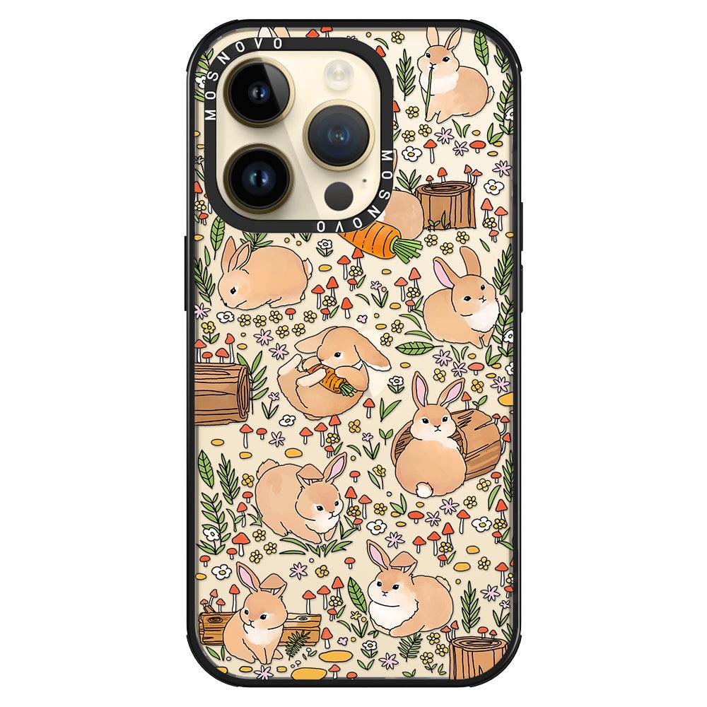 Cute Bunny Garden Phone Case - iPhone 14 Pro Case - MOSNOVO