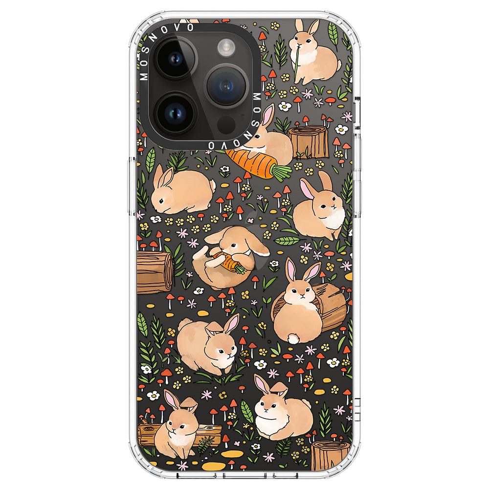 Cute Bunny Garden Phone Case - iPhone 14 Pro Max Case - MOSNOVO