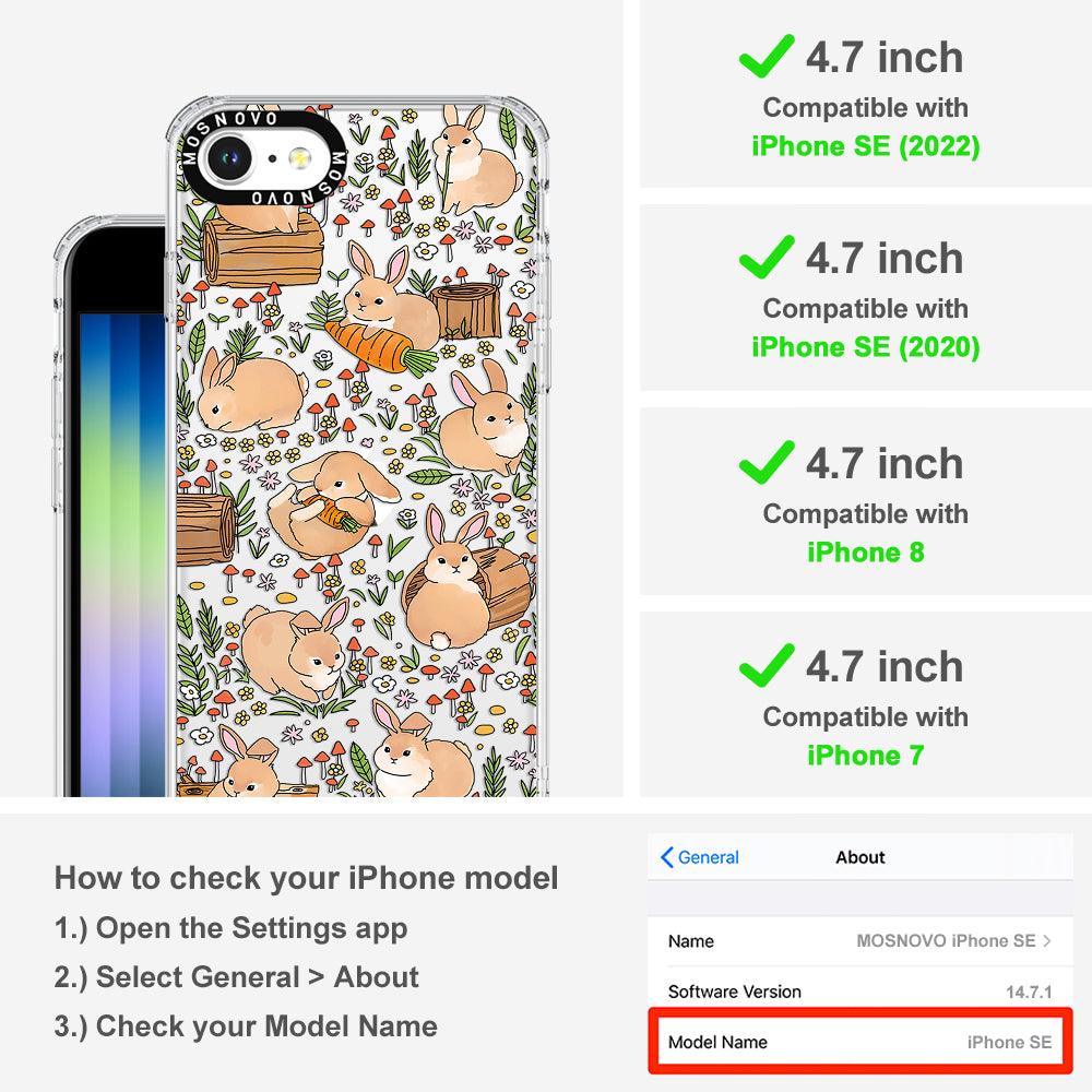 Cute Bunny Garden Phone Case - iPhone SE 2020 Case - MOSNOVO