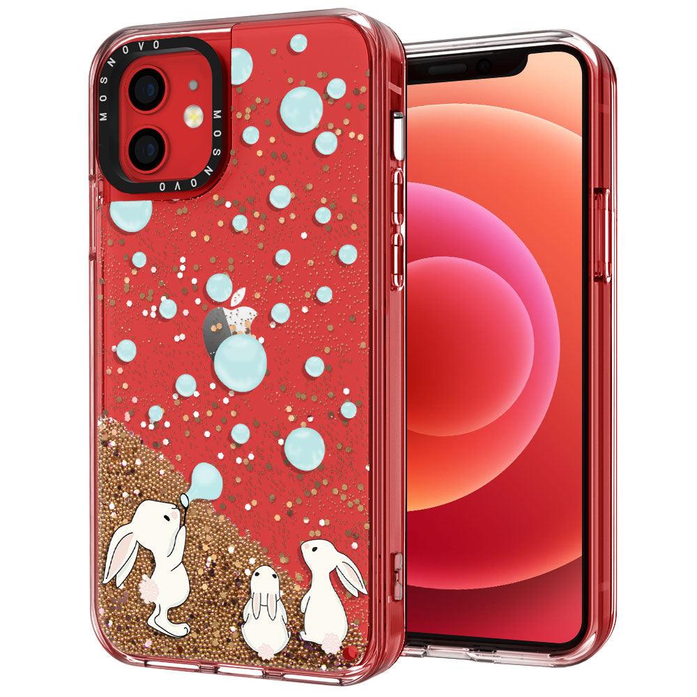 Cute Bunny Glitter Phone Case - iPhone 12 Case - MOSNOVO