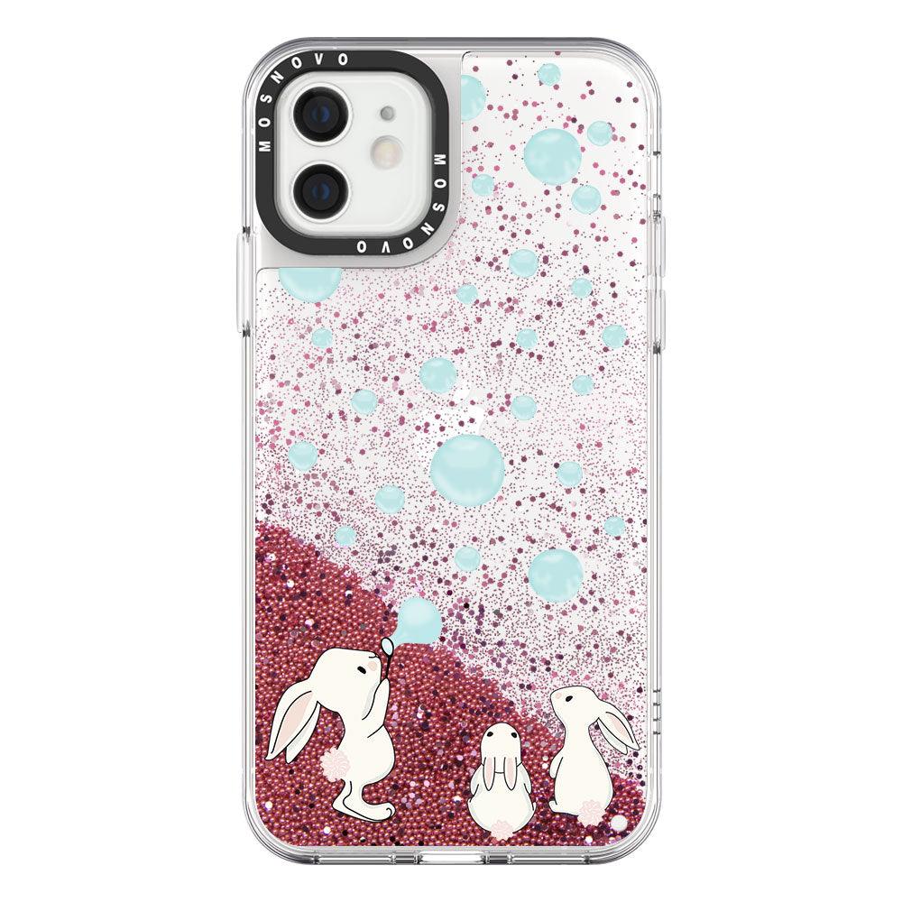 Cute Bunny Glitter Phone Case - iPhone 12 Mini Case - MOSNOVO