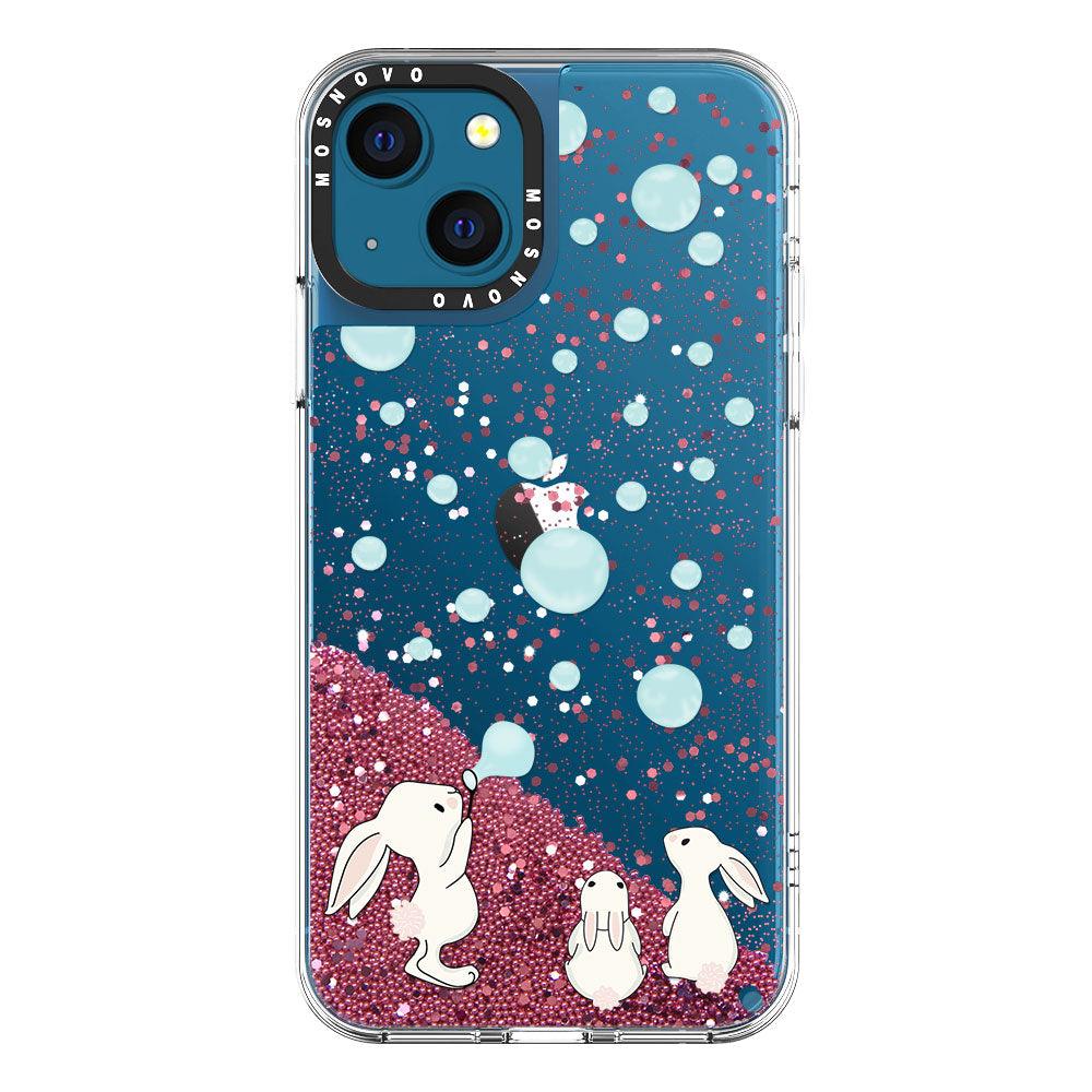 Cute Bunny Glitter Phone Case - iPhone 13 Case - MOSNOVO