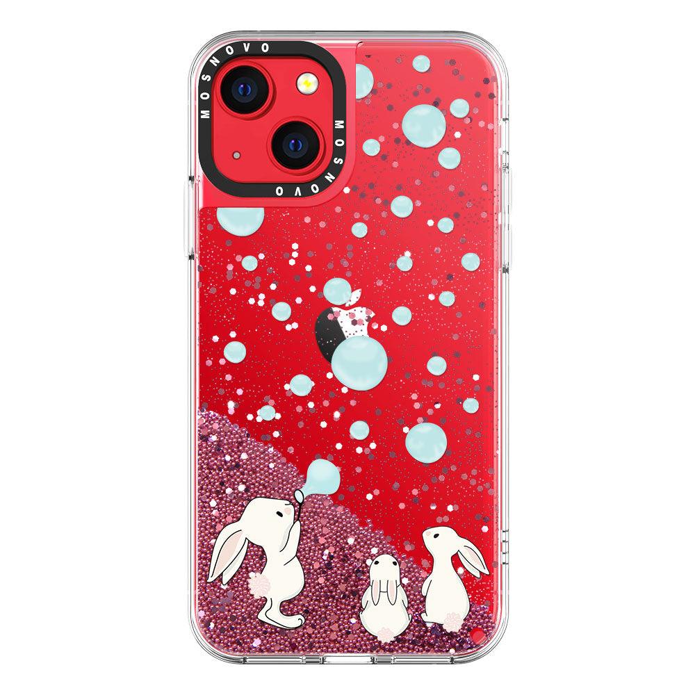 Cute Bunny Glitter Phone Case - iPhone 13 Case - MOSNOVO