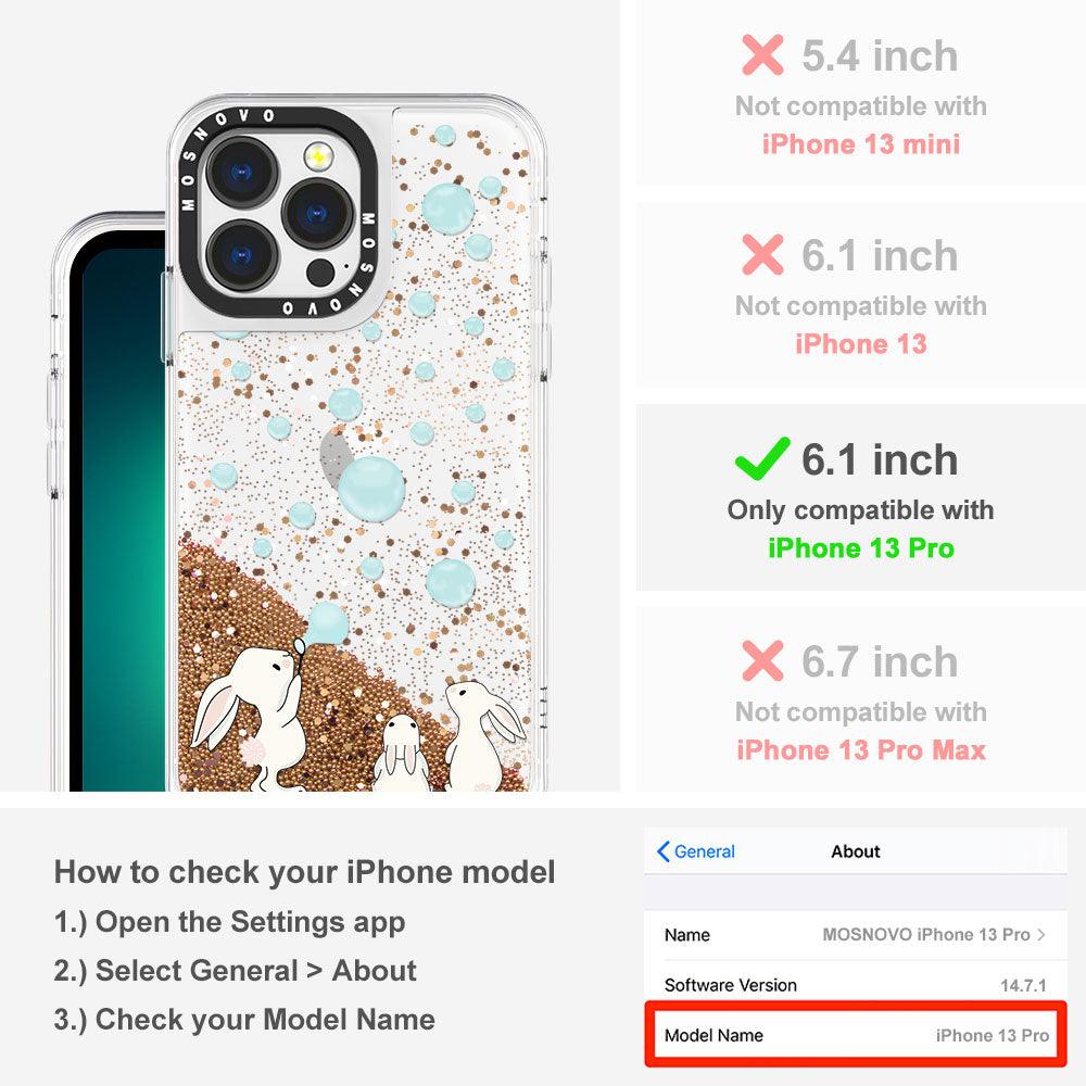 Cute Bunny Glitter Phone Case - iPhone 13 Pro Case - MOSNOVO
