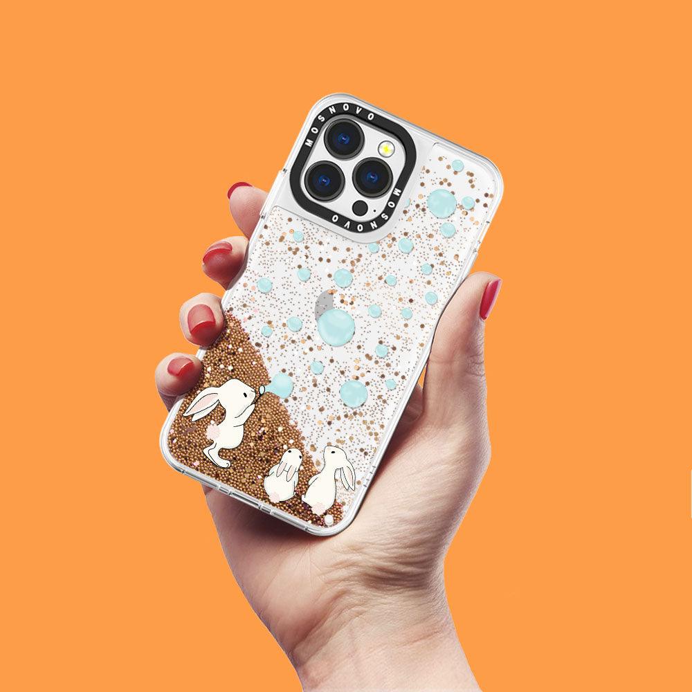 Cute Bunny Glitter Phone Case - iPhone 13 Pro Case - MOSNOVO