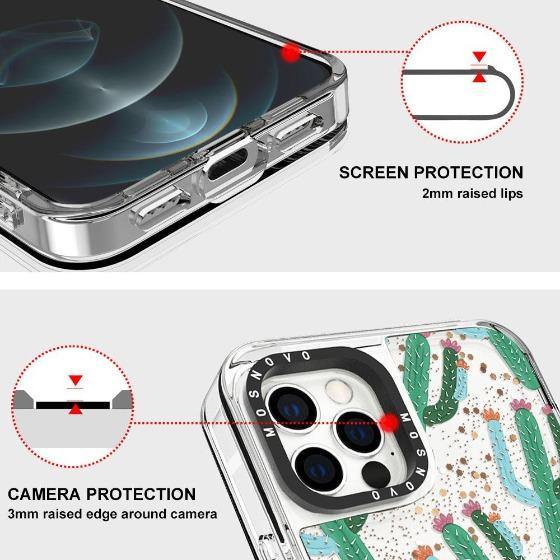 Cute Cactus Glitter Phone Case - iPhone 12 Pro Max Case