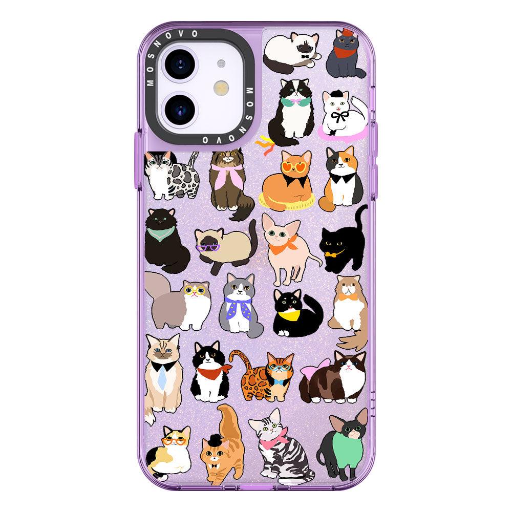 Cute Cat Glitter Phone Case - iPhone 11 Case - MOSNOVO