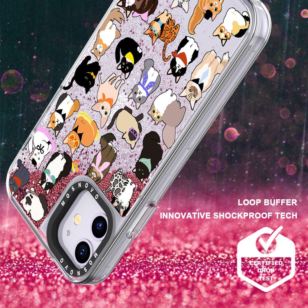 Cute Cat Glitter Phone Case - iPhone 11 Case - MOSNOVO